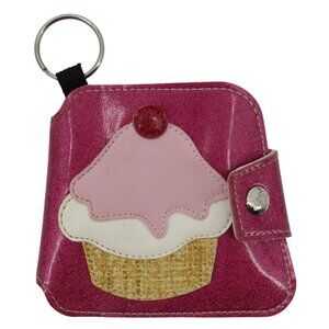 Y2K Paul Frank Pink Glitter Cupcake Sweet Treat Bifold Wallet Key Ring VTG Rare